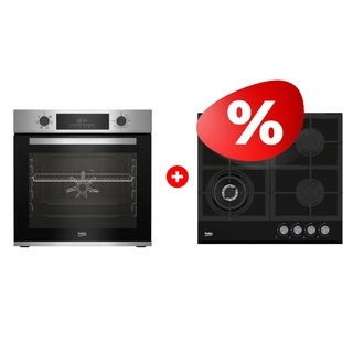 Комплект Встраиваемый духовой шкаф Beko BBIE12300XD + Газовая варочная поверхность Beko HILW 64235 S 