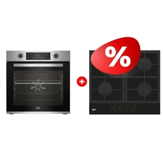 Комплект Встраиваемый духовой шкаф Beko BBIE12300XD + Встраиваемая варочная панель Газ Beko HILG642C5SB 