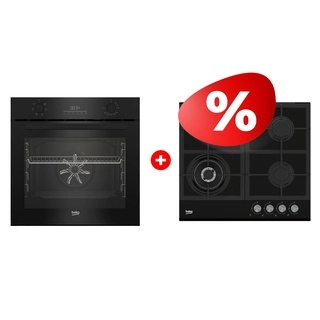 Комплект Встраиваемый духовой шкаф Beko BBIE17300B + Газовая варочная поверхность Beko HILW 64235 S 