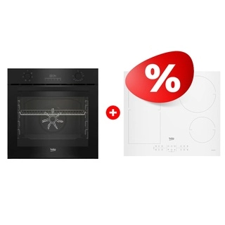 Комплект Встраиваемый духовой шкаф Beko BBIE17300B + Варочная панель Beko HII64200FMTW 
