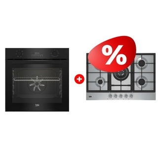 Комплект Встраиваемый духовой шкаф Beko BBIE17300B + Газовая варочная поверхность Beko HIAW 75225 SX 