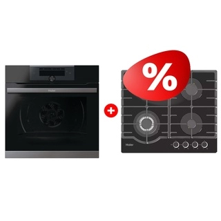 Комплект Встраиваемый духовой шкаф Haier HWO60SM5F5B1H + Газовая варочная поверхность Haier HHX-G64RFB  - фото 3