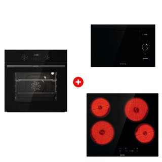 Комплект Встраиваемый духовой шкаф Gorenje BO6737E02NBG + Стеклокерамическая варочная панель Gorenje ECT64BSCE + Встраиваемая микроволновая печь Gorenje BM235G1SYB 