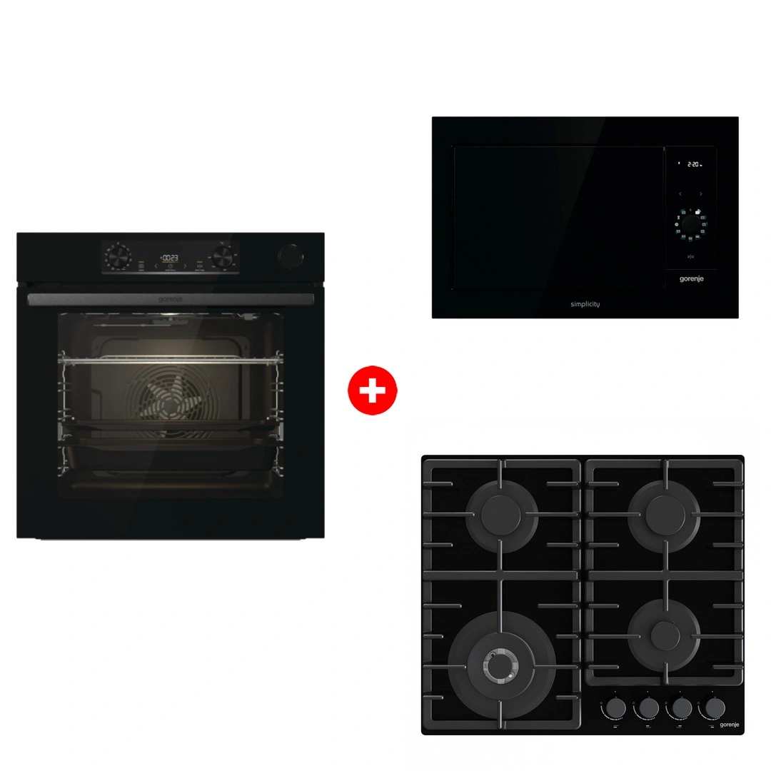 Комплект Встраиваемый духовой шкаф Gorenje BSA6737E15BG + Встраиваемая микроволновая печь Gorenje BM235G1SYB + Встраиваемая варочная панель Газ Gorenje GTW641BHF 