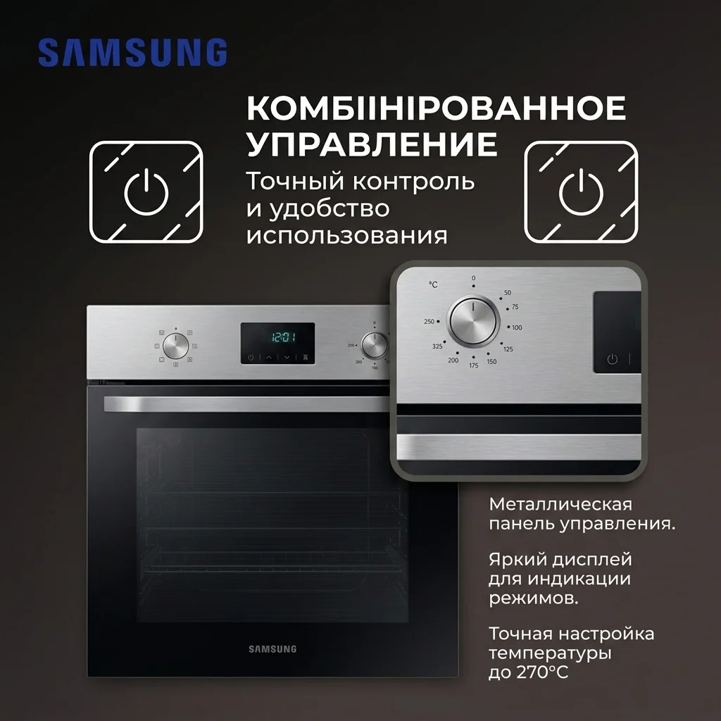 SAMSUNG кіріктірілетін электр пеші NV68A1145RS/WT - фото 10