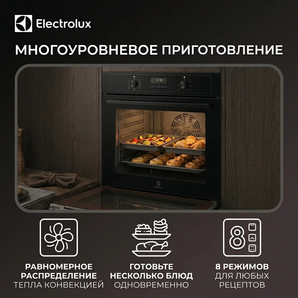 Встраиваемый духовой шкаф Electrolux EOF3H50BK - фото 13