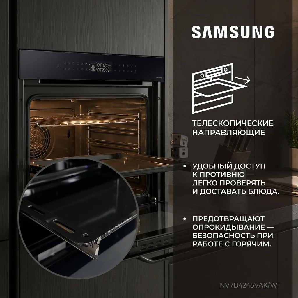 Встраиваемый духовой шкаф Samsung NV7B4245VAK/WT - фото 4