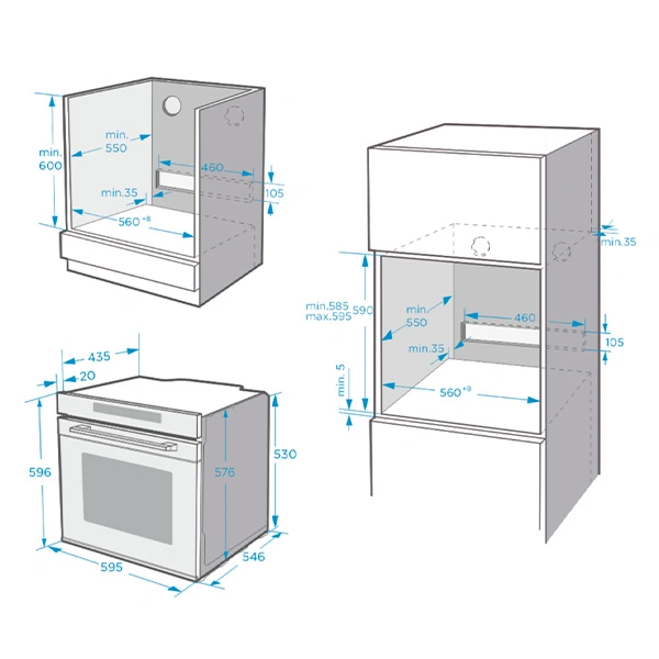 Встраиваемый духовой шкаф Midea MO73000GB - фото 4