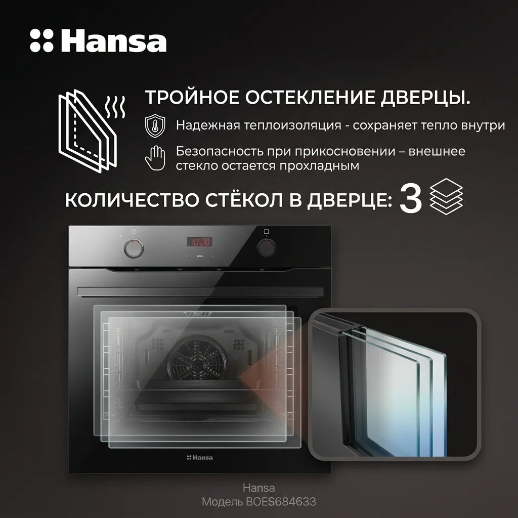 Встраиваемый духовой шкаф Hansa BOES684633 - фото 6