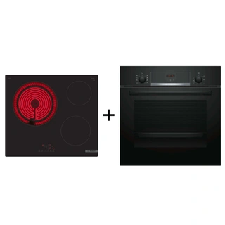 Комплект Bosch "Духовой шкаф HBF534EB0Q + поверхность  PKK611BB2E" - фото 2