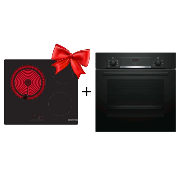 Комплект Bosch "Духовой шкаф HBF534EB0Q + поверхность  PKK611BB2E"