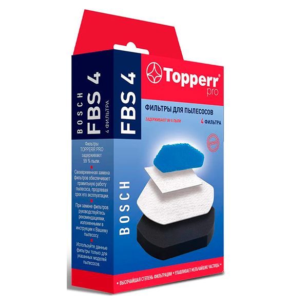 Topperr сүзгі жинағы Bosch (1154 FBS 4) шаңсорғыштары үшін