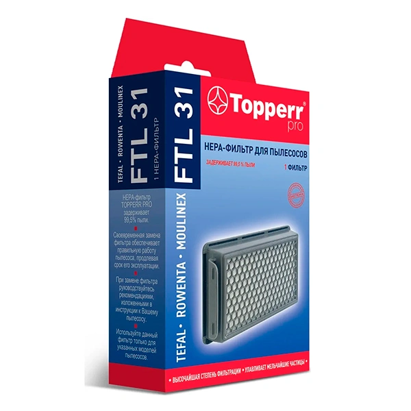 Topperr НЕРА сүзгісі Tefal (1176 FTL 31) шаңсорғыштары үшін