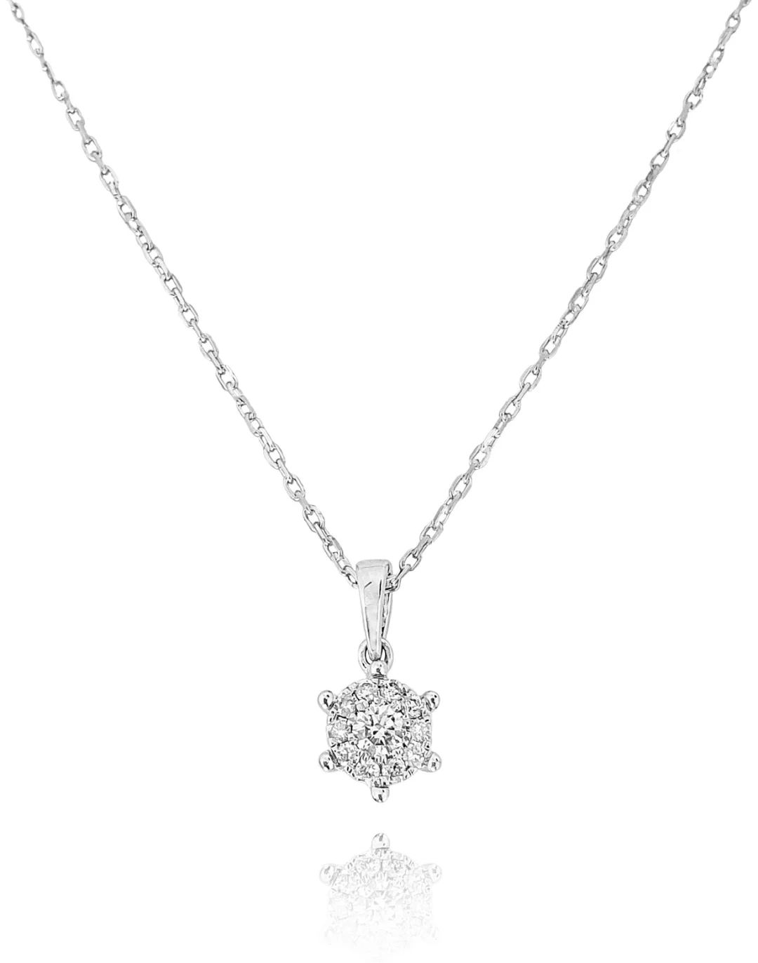Колье Goldos Premium SDP1824W 45см 1,9гр 0,13ct.  - фото 2