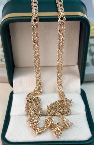 Цепь Ювелирные традиции 86554 длина 50 см, вес 5.18 г золото, плетение тройной ромб 