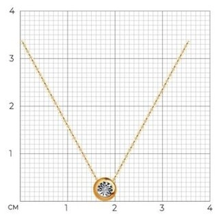 Колье Diamant 51-270-01074-1 длина 42 см вес 1.43 г золото, бриллиант 