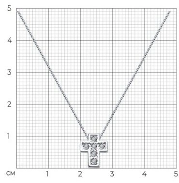 Колье Diamant 52-270-01345-1 длина 45 см вес 2.21 г золото, бриллиант 