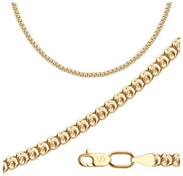 Цепь SOKOLOV 581050502 длина 45 см, вес 6.4 г золото, плетение лав 