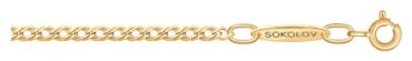 Цепь SOKOLOV 2301035 длина 45 см, вес 1.62 г золото, плетение двойной ромб 