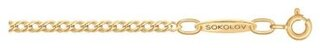 Цепь SOKOLOV 2301035 длина 45 см, вес 1.62 г золото, плетение двойной ромб 