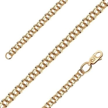 Цепь SOKOLOV 581070452 длина 60 см, вес 9.01 г золото, плетение бисмарк 