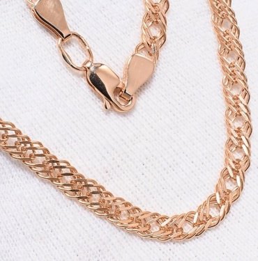 Цепь Anara zoloto ТРОЙНОЙ РОМБ ЦЕПЬ ЗОЛОТО длина 55 см, вес 8.25 г золото, плетение тройной ромб 