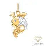 Колье Атолл Рыбка 5352_50  50см 3,68гр  - фото 2