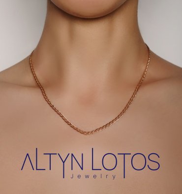 Цепь КРАСЦВЕТМЕТ НЦ 12-203ПГ длина 50 см, вес 3.1 г золото, плетение тройной ромб 