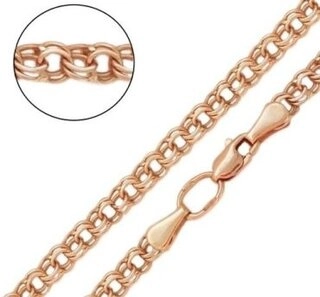 Цепь Luxury CE2312 длина 55 см, вес 7.7 г золото, плетение бисмарк 