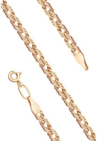 Цепь Ювелир Трейд 515505023-55 длина 55 см, вес 5.29 г золото, плетение тройной ромб 