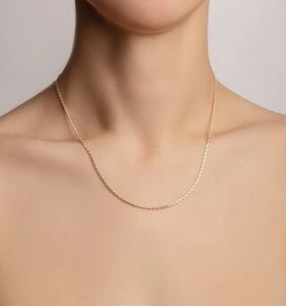 Цепь КРАСЦВЕТМЕТ НЦ15-050 длина 55 см, вес 5.94 г золото, плетение панцирное 