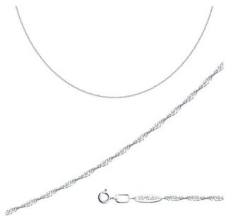 Цепь SOKOLOV 968090302_1.92 длина 40 см, вес 1.92 г серебро, плетение сингапур 