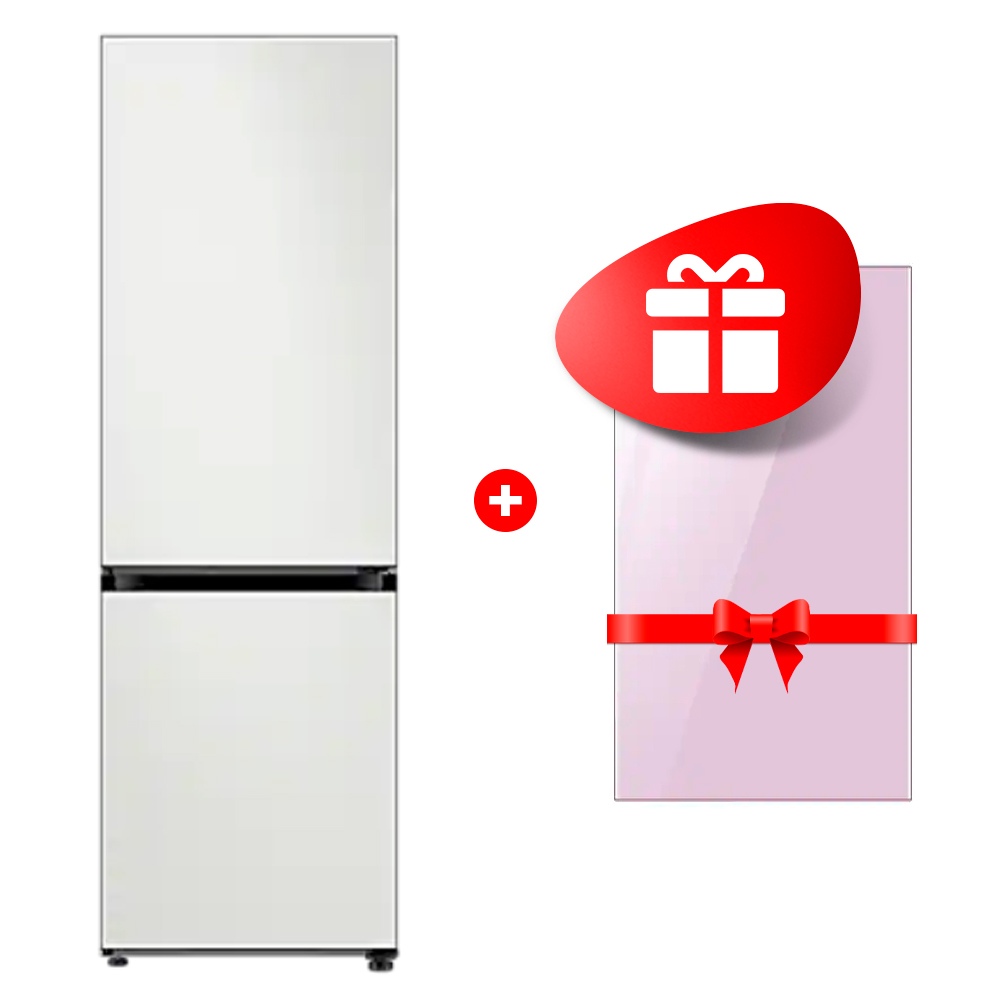 Комплект Верхняя декоративная панель Samsung RA-B23DUU38GG Лиловый + Холодильник Samsung Bespoke RB33T3070AP/WT 