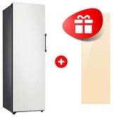 Комплект Декоративная панель для однодверного холодильника Samsung RA-R23DAA18GG Ваниль + Морозильная камера Samsung Bespoke RZ32T7435AP/WT 