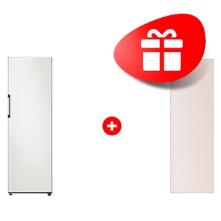 Комплект Декоративная панель для однодверного холодильника Samsung RA-R23DAACEGG Бежевый матовый металл + Холодильник Samsung BeSpoke RR39T7475AP/WT 