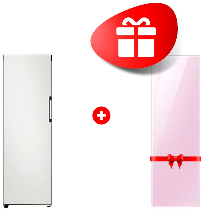 Комплект Декоративная панель Samsung RA-B23DAA38GG Лиловый + Морозильная камера Samsung Bespoke RZ32T7435AP/WT 