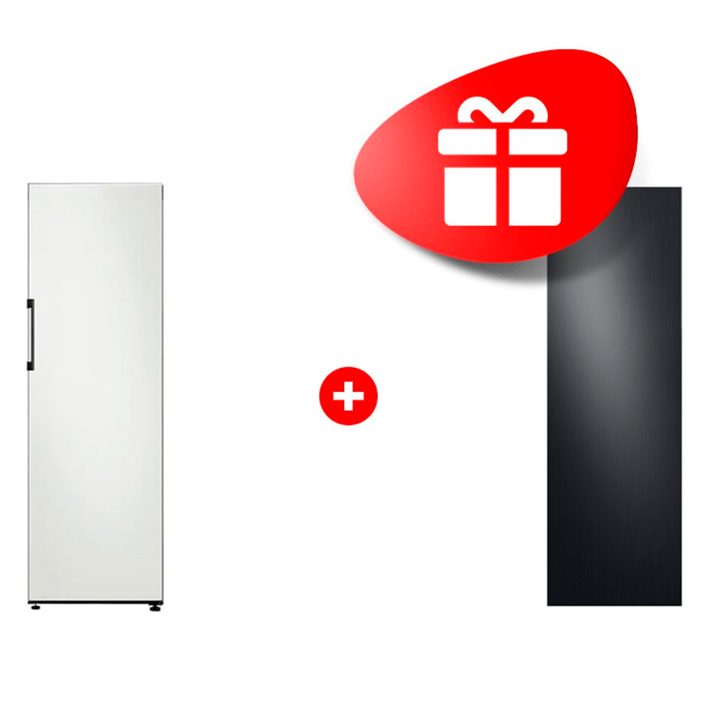 Комплект Декоративная панель для однодверного холодильника Samsung RA-R23DAAB1GG Черный матовый + Холодильник Samsung BeSpoke RR39T7475AP/WT 