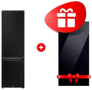 Комплект Декоративная панель для холодильника Samsung RA-B23EUT22GM черный глянец + Холодильник Samsung RB38C7B6DAP/WT 