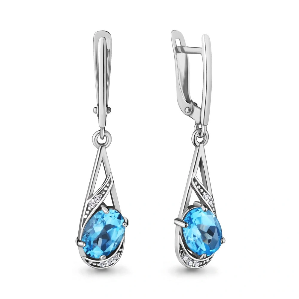 Серьги Aquamarine 4717405А 3,28гр