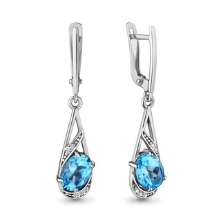 Серьги Aquamarine 4717405А 3,28гр