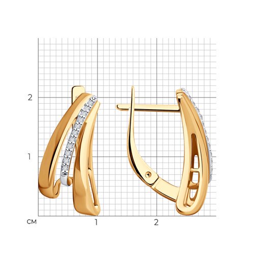 Серьги Diamant 93-220-01745-1 3,36гр.  Серьги Diamant 93-220-01745-1 3,36гр.