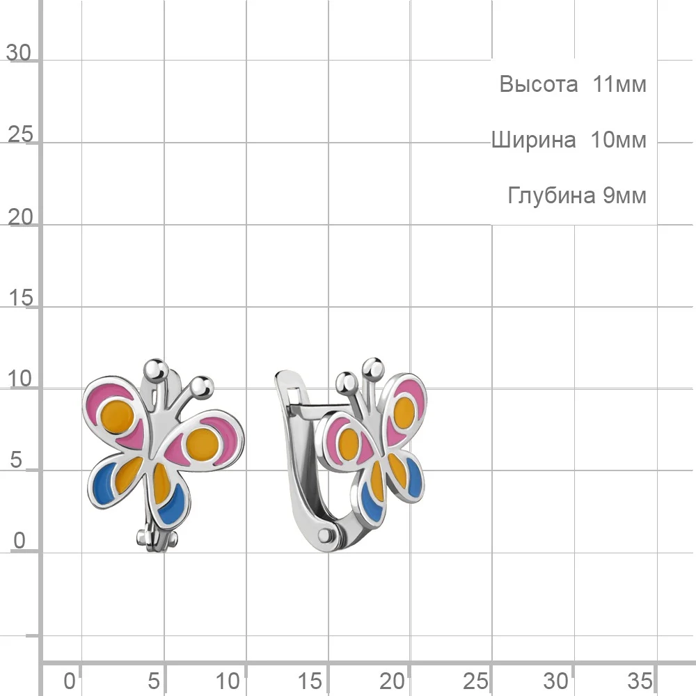 Серьги Aquamarine 33136 1,4гр.  - фото 3