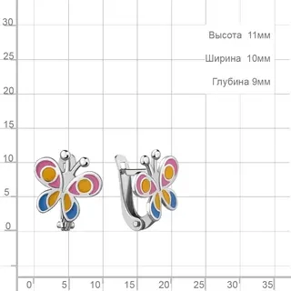 Серьги Aquamarine 33136 1,4гр. 