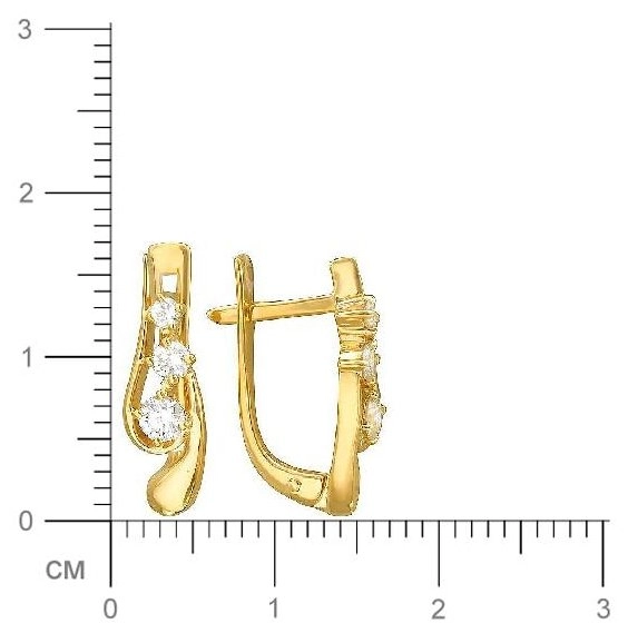 Серьги Эстет 01С613663 3,19гр 0,22ct 0,10ct. 