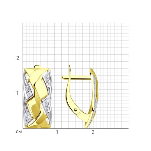 Серьги Diamant 53-120-00628-1 3,36гр. 
