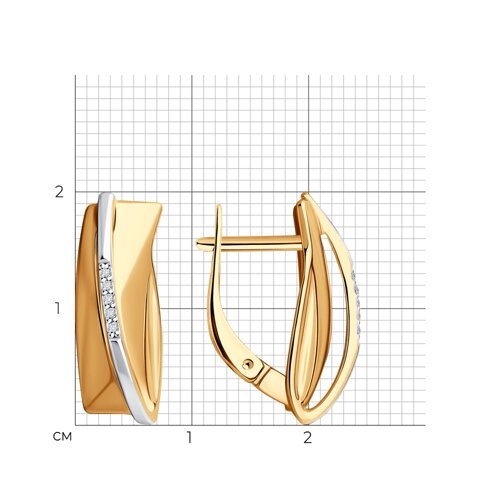 Серьги Diamant 93-220-01747-1 3,1гр. 