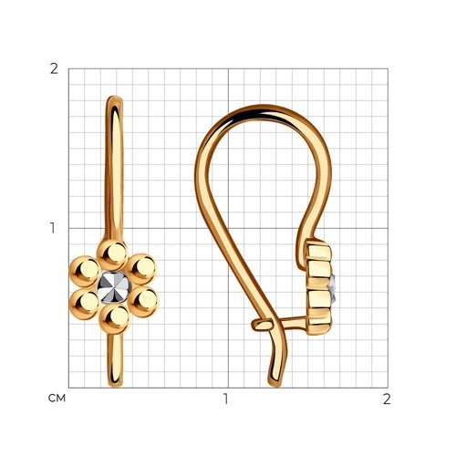 Серьги Diamant 51-120-00499-1 1,14гр. 