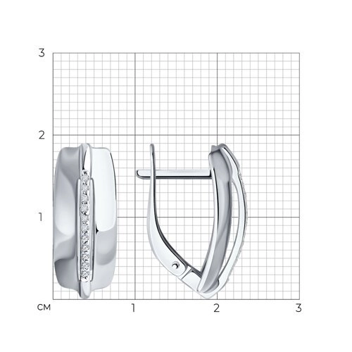 Серьги Diamant 94-220-01744-1 2,74гр. 