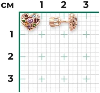 Серьги пусеты Platina «Сердца» 02-4565-00-728-1110-57 