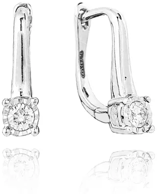 Серьги Goldos DE4006W-13 2,8гр 0,16ct.  - фото 2